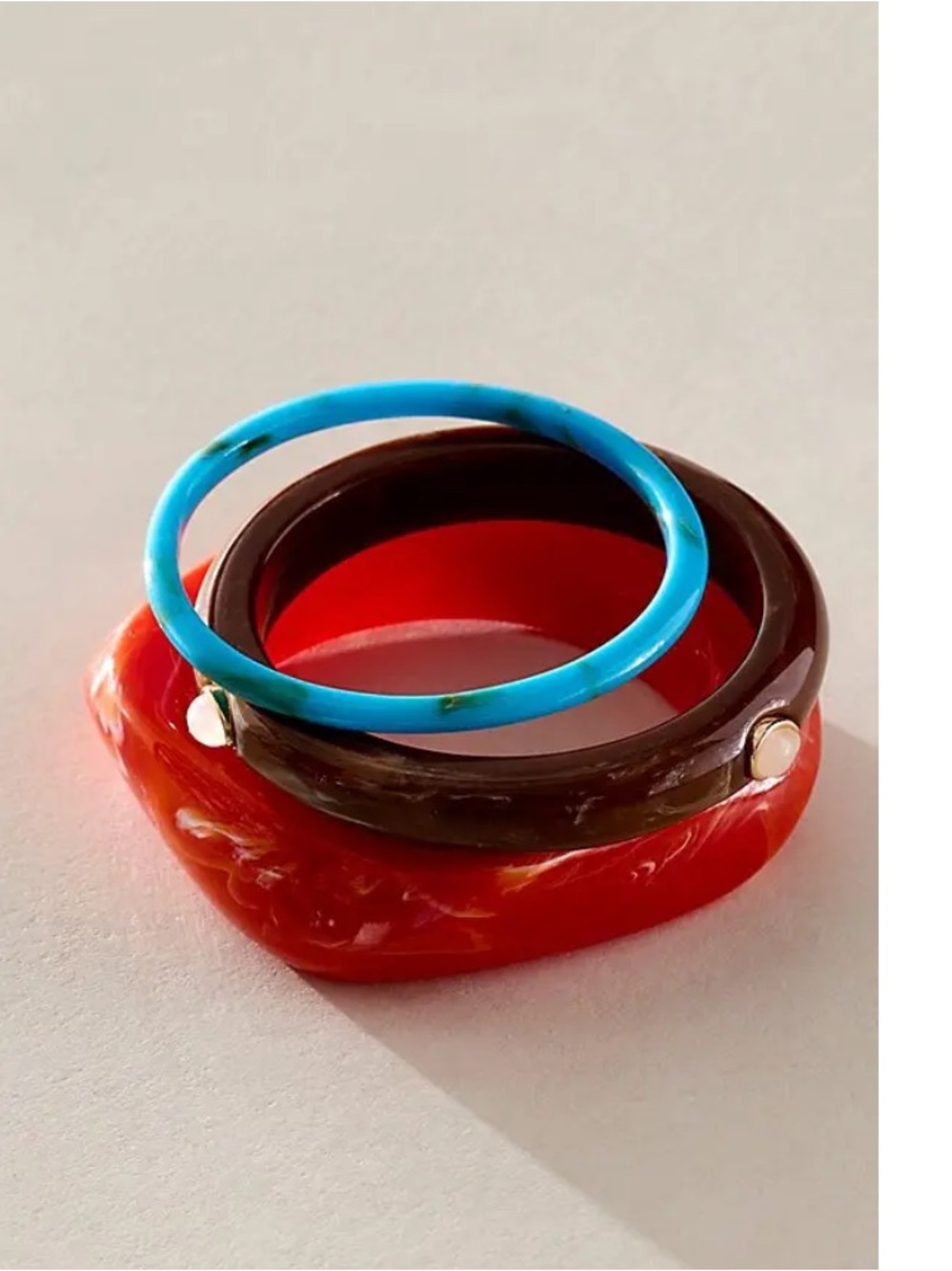 🆕 Free People Resin Mixed Bangle Bracelet Stackable Set
